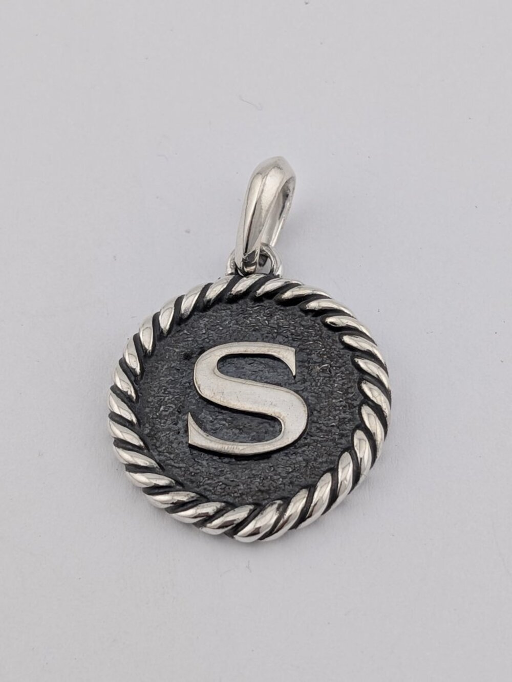DAVID YURMAN "S" Initial Charm Pendant Enhancer in Sterling Silver